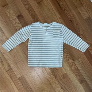 Jamie Kay White & Tan Stripped Long Sleeve Shirt